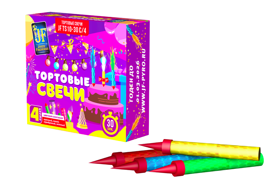 Купить Тортовая свеча Joker Fireworks JF TS10-30 с/4